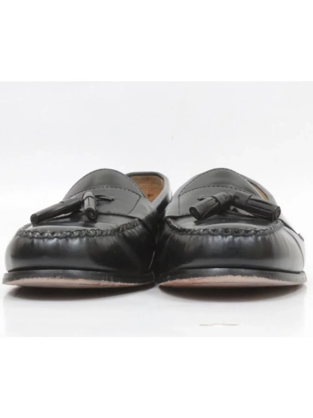 Bass Harrison II Mens 10.5EE Black Leather Tassle Preppy Old Money Shoes Loafers